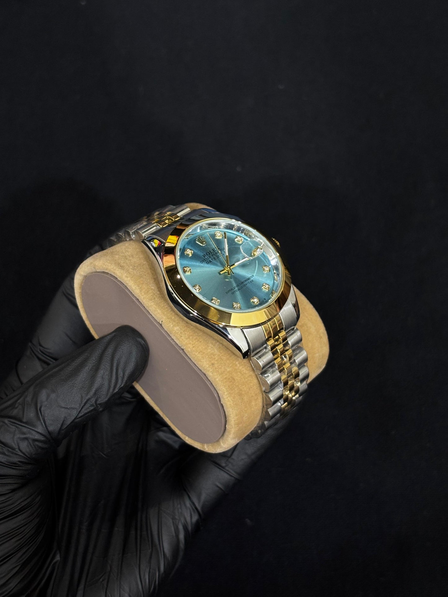 Rolex datejust Style Men’s Watch –  Golden Tiffon Dial