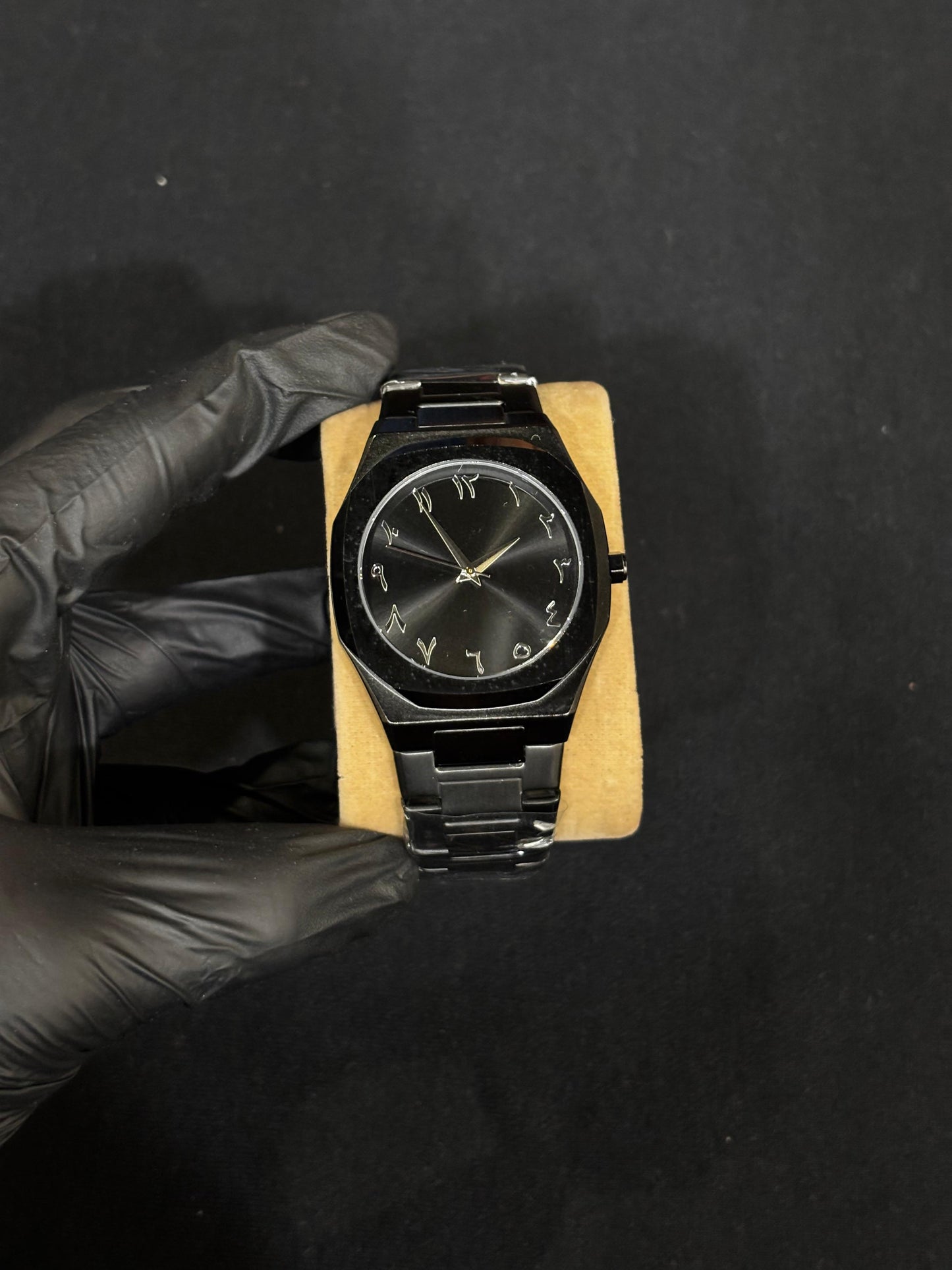 Black Arabic Numeral Stainless Steel Men’s Watch