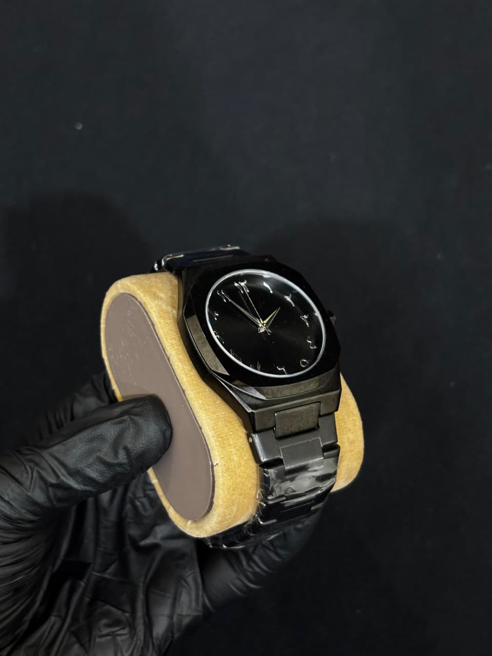 Black Arabic Numeral Stainless Steel Men’s Watch